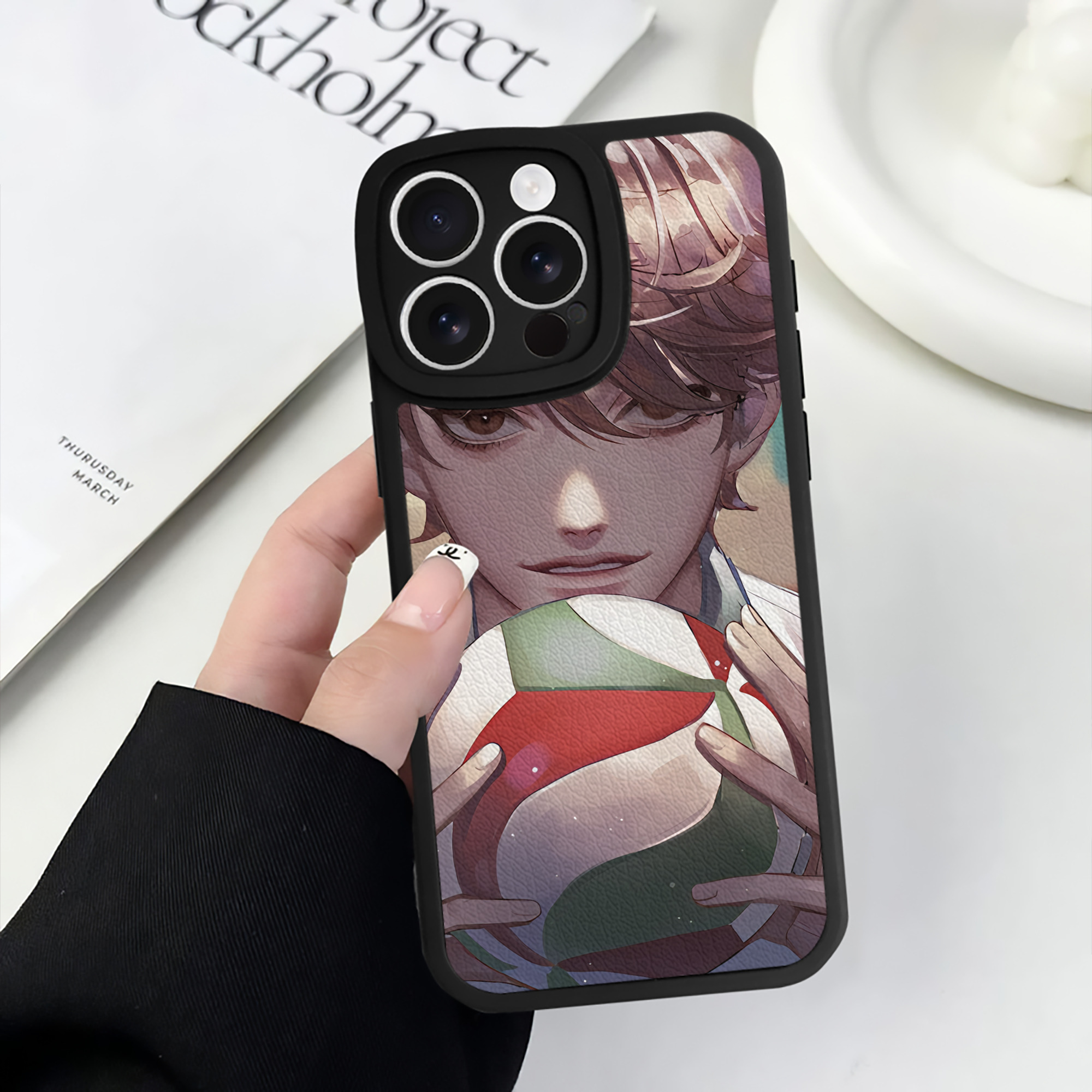 （画像用） ハイキュー!! Haikyu!! 【iPhone 16シリーズ対応】シリコンスマホケース（レザー調） 材質：シリコン